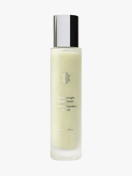 Crown Affair Overnight Repair Serum in branded component on a light gray background